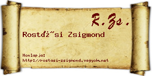 Rostási Zsigmond névjegykártya